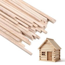 50 Pcs Wooden Dowel Rods 1/8 Inch x 12 Inch Hardwood Unfinished Square Sticks