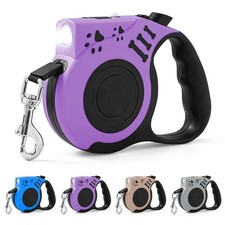 Retractable Dog Leash with USB Rechargeable Flashlight for Night Walks, 16FT ...