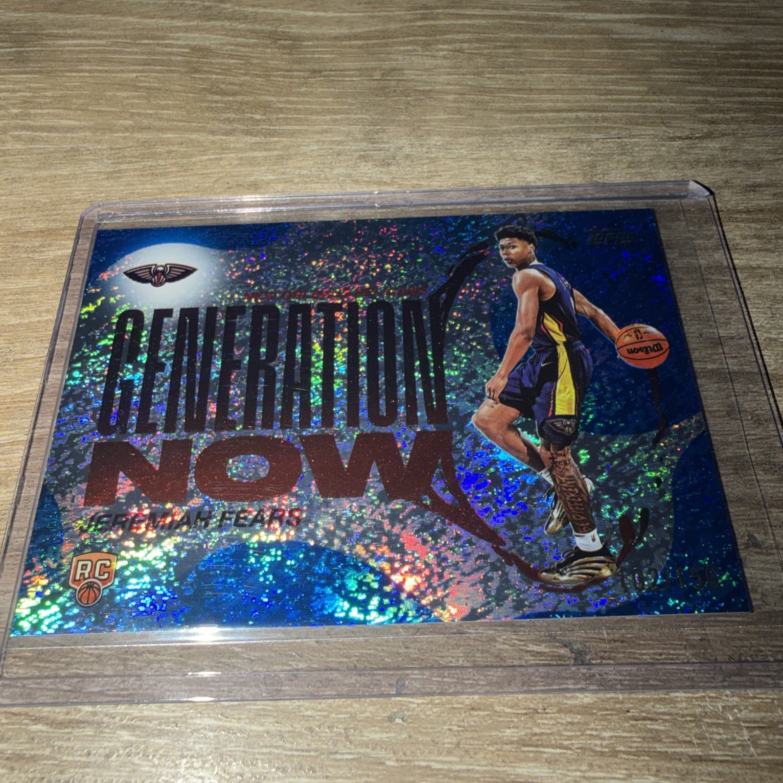2025-26 Topps Jeremiah Fears Generation Now Blue Holo Foil /150 RC GN-7 Pelicans