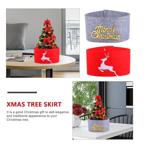 4 piezas Cuello Árbol de Navidad Faldas Árbol de Navidad Navidad Fiesta Decoración Suministros - Imagen 9 de 12