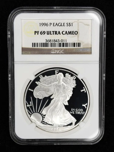 1996-P Proof American Silver Eagle $1 Dollar NGC PF69 Ultra Cameo