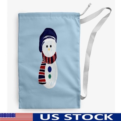Sock Snowman Laundry Bag Drawstring Storage Bag Gifts Laundry Organizer New