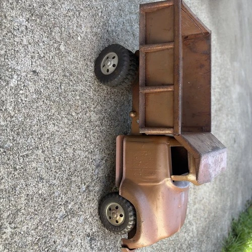 Vintage Tonka Hydraulic Dump Truck Pressed Steel Toy Bronze