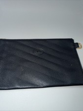 LONGCHAMP Longchamp Pebbled Leather Pouch Navy Blue Flat France