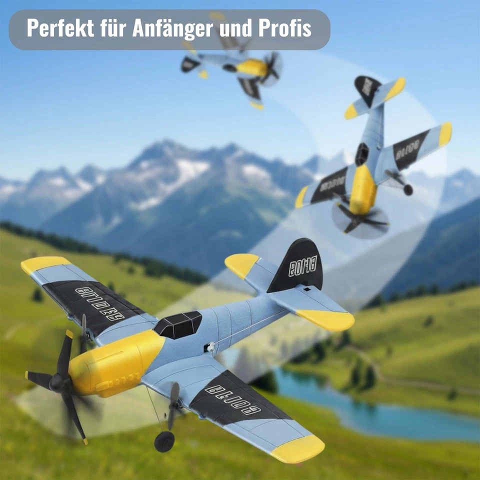 RC Flugzeug Messerschmitt Bf 109 3 Kanal 2,4GHz Warbird mit Gyro RTF EPP Modell - Bild 3 von 4