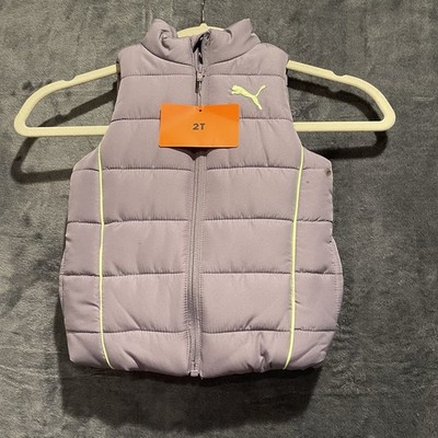 Puma Lilac Puffer Vest Jacket Toddler Girls Size 2