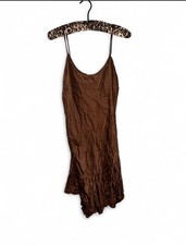 Vintage Gold Label Victoria's Secret Brown 100 Silk Slip Dress M