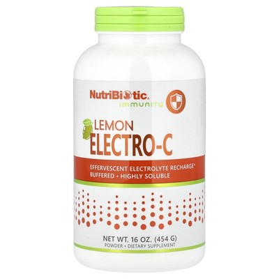NutriBiotic Buffered Electro-C Lemon Flavor 16 oz 454 g Egg-Free, Gluten-Free,
