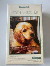 WONDER ART Latch Hook Craft PUPPY LOVE Dog Yellow Lab 12 x 24 USA Sealed NEW