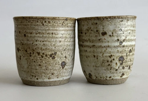 Vintage Signed Studio Art Pottery  Yunomi Tea Cups