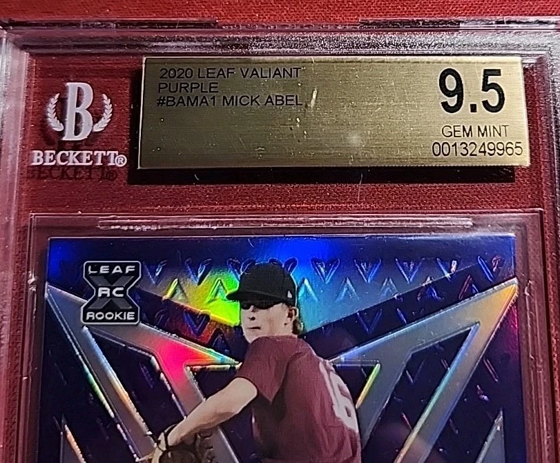 2021  MICK ABEL RC AUTO  #17/25 BGS 9.5/10 LEAF PURPLE VALIANT GEM MINT PHILLIES - Image 2 of 4