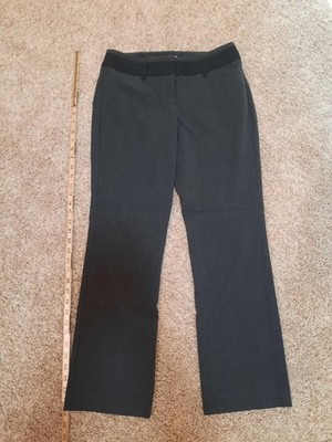  Express Editor Trousers Size 4 Short Gray W/ Black Accents Straight Leg Comfort