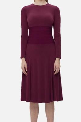 Herv Lger Women's Purple The Grace Unlined Long Sleeve Midi Dress Size M  | eBay