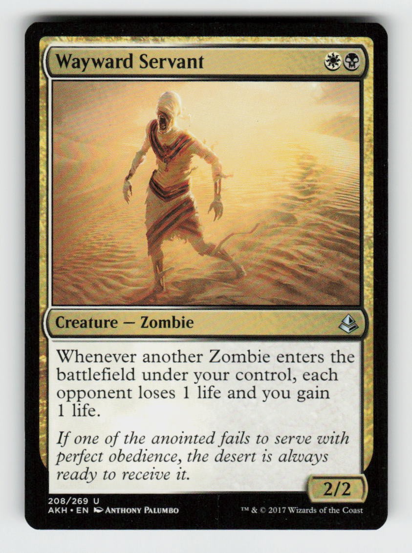 Wayward Servant 208 Uncommon Amonkhet Magic: The Gathering Near Mint