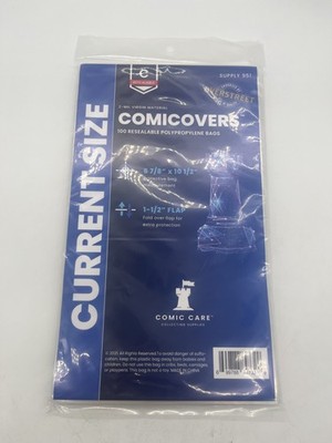 Comicovers Current Size 100 Resealable Polypropylene Bags Comic Care