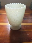 Vtg. Fenton Art Glass Wild Strawberry White Milk Glass Toothpick/Votive Holder