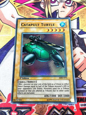 Catapult Turtle mrd-075 *FADED* 1st Edition (LP) Super Rare Yu-Gi-Oh!