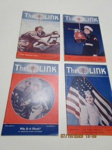 WWII (4-ISSUES) "THE LINK" (SERVICE MENS CHRISTIAN LEAGUE) PUBLISHED MONTHLY