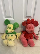 Disney Mickey Minnie Mouse Plush Stuffed Animals Lot of 2 Vintage 2000