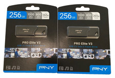 Lot of 2 PNY Pro Elite V3 USB 3.2 Gen 2 Flash Drives, 256GB, New, Sealed