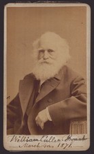 WILLIAM CULLEN BRYANT - AUTOGRAPHED SIGNED PHOTOGRAPH 03/04/1871