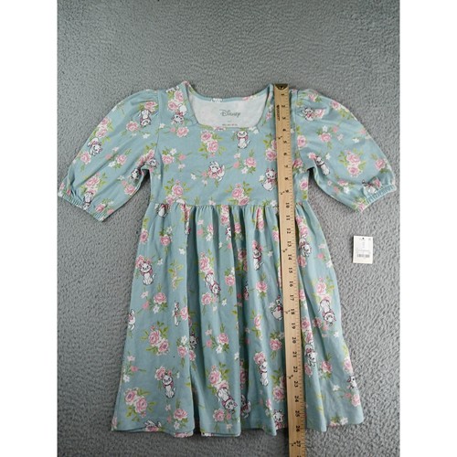 Disney Dress Marie Aristocats Girls Medium (8) Blue Kids Floral Mini Flowy NWT - Picture 4 of 7
