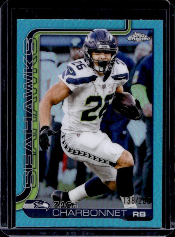 2025 Topps Chrome Zach Charbonnet Teal Refractor #/299 Seahawks