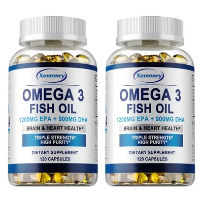Omega 3 Fish Oil 240pcs- EPA & DHA,3x Strength Joint Support Brain Heart Health