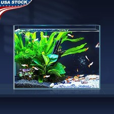 Ultra Clear Rimless Fish Tank Durable Glass Aquarium Kit W/ Fish Net Siphon New