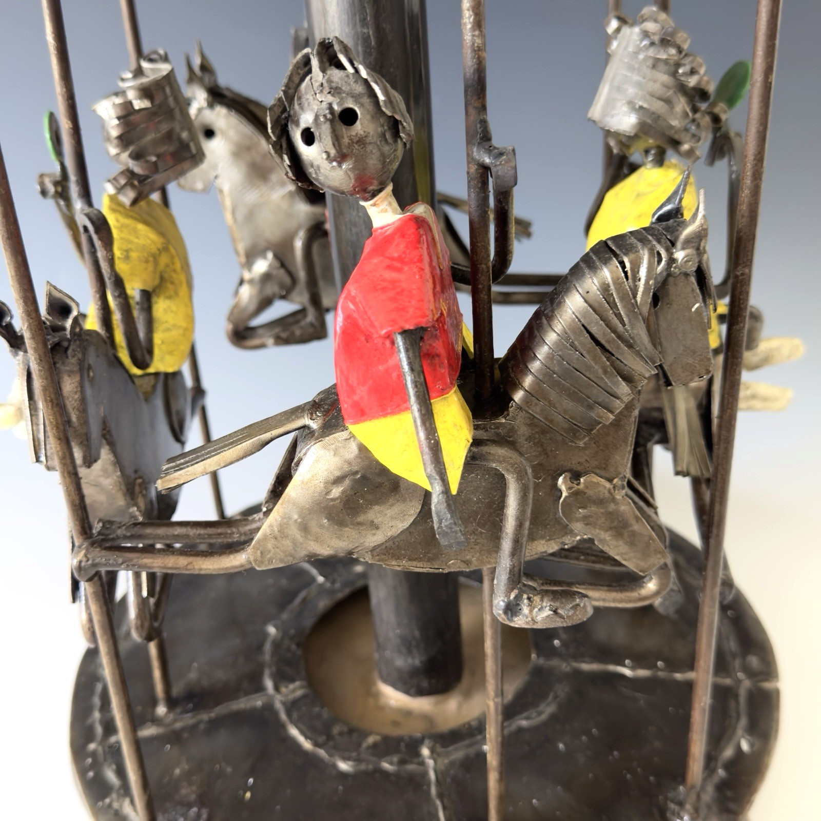 Arte Felguerez Merry-Go-Round Carousel Sculpture Mexican Folk Art Spins 21"T Vtg