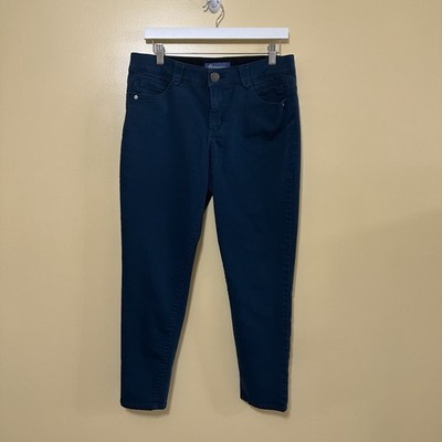 Democracy Ab Solution Elastic Waist Ankle Jeans Womens 12 Teal
