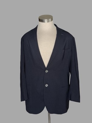 TOMBOLINI Made in Italy Giacca Zero Gravity Linen Stretch Navy mens size 54 NWOT