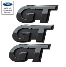 1999-2004 Ford Mustang Gt Two Tone Black Fender Side Trunk Emblems Set Of 3 1999-2004 Ford Mustang Gt Two Tone Black Fender Side Trunk Emblems Set Of 3
