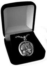 Athena, Ancient Greek REPLICA COIN Pendant, Percy Jackson Fans, Stocking Stuffer