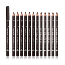 12 Pcs Dark Brown Eyebrow Pencil Eyeliner Makeup，Soft Textured，Easy to Color，Wat