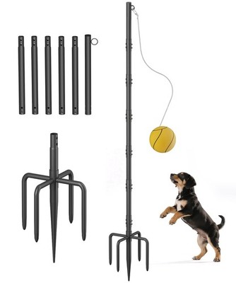 Tigerden Tetherball Set with Rope & Ball, Portable 8.75 Feet, Black