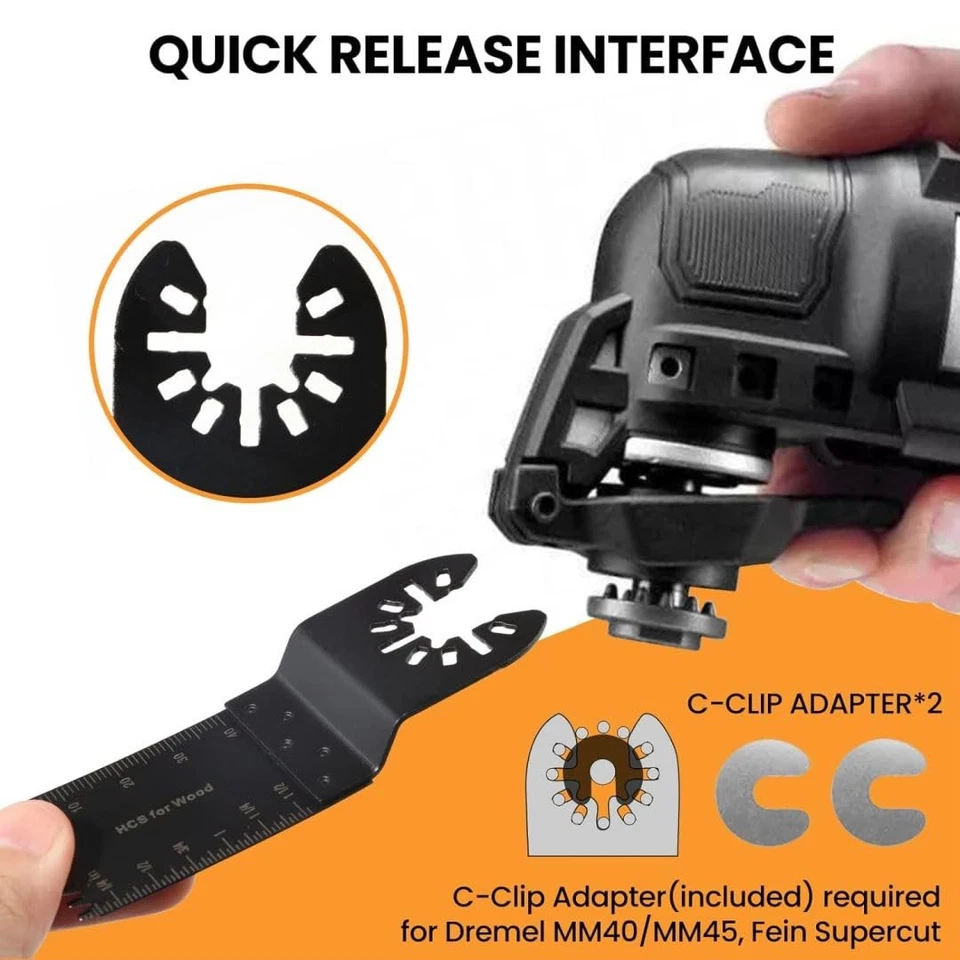 Kits bimetálicos multiherramienta y papel de lija cuchillas de herramientas de sierra oscilante de 156 piezas madera metal Foto 3 de 4