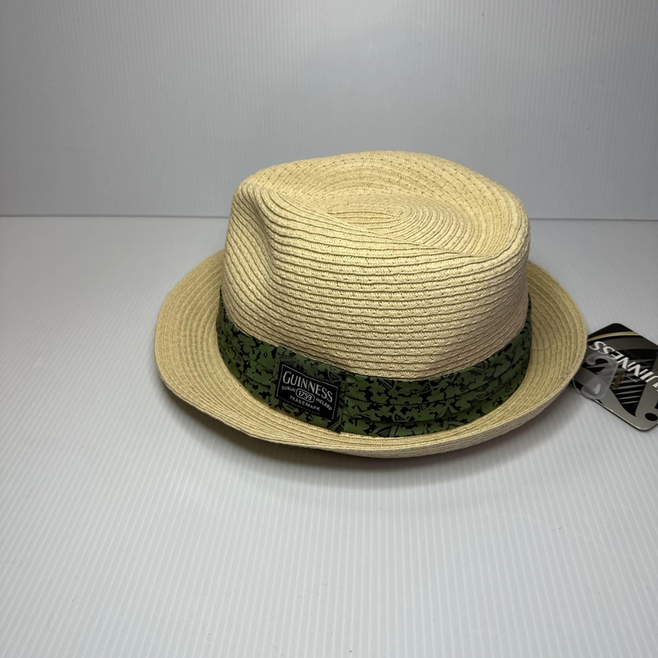 Guinness Sombrero Fedora de Paja con Banda Estampada Trébol Verde Talla L/XL NUEVO CON ETIQUETAS Foto 3 de 4