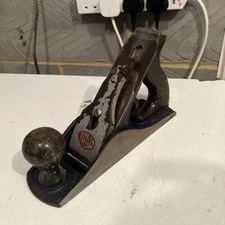 Vintage Plane Tool Talco No4 Smoothing Wooden 9” Cast Iron Carpentry Tool