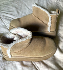 Koolaburra by UGG Suede Faux Fur Lined Slip-On Bootie Slipper US 8 1158590