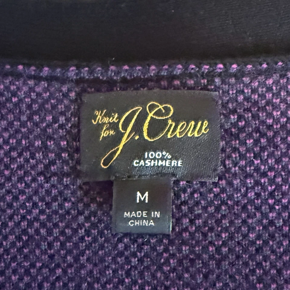 Cárdigan suéter de cachemir J Crew para hombre mediano negro reloj a cuadros con botones cuello en V Foto 3 de 4