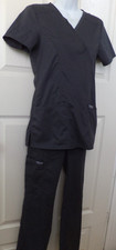 Cherokee Women's Scrubs Revolution Workwear Durable Gray Pants  Top Set Sz 2XS