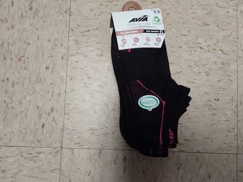Nwt Avia Womens Socks No Shows 6 Pack Black Shoe Size 4-9 - Picture 1 of 2