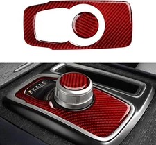 LHD Red Real Carbon Fiber Shift Knob Button Panel Trim Fits 15-23 Chrysler 300