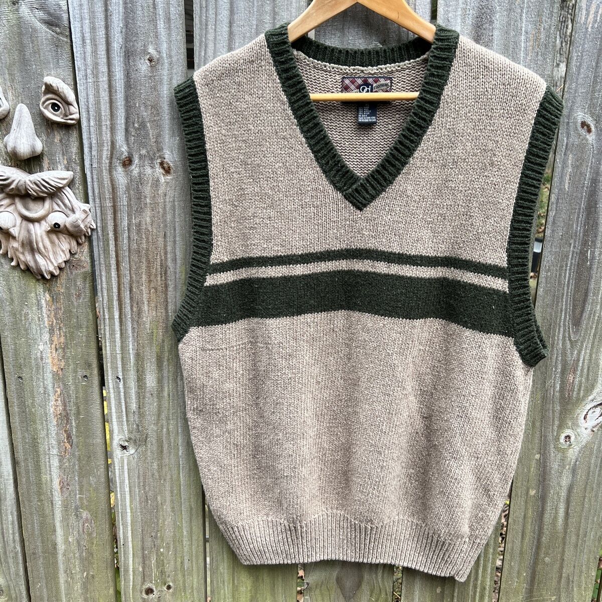 Vtg 90s Wool Sweater Vest Mens XLarge XL Pullover Color Block Hong Kong Vtg 90s Wool Sweater Vest Mens XLarge XL Pullover Color Block Hong Kong