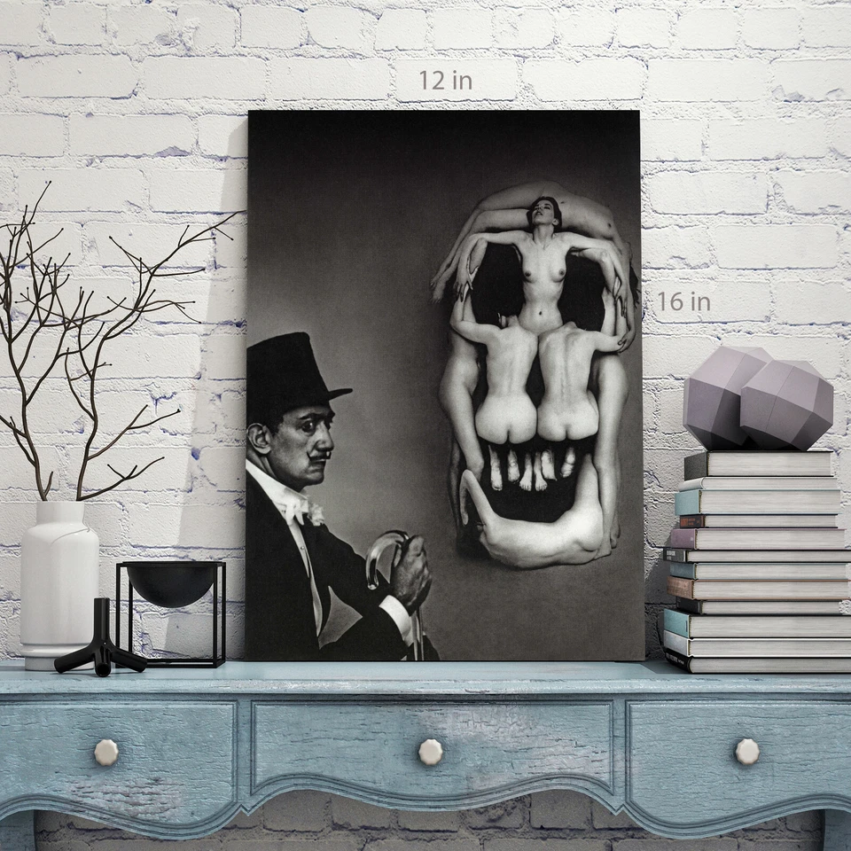 Impresión de cuadro de arte de pared en lienzo de calavera de Salvador Dalí - Dalí Foto 3 de 4