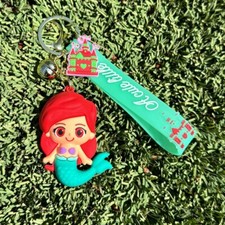 The Little Mermaid Figure Keychain 3D Vibrant Strap and Pendant Backpack Keys