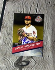 2018 Choice Memphis Redbirds Daniel Poncedeleon Signed Auto Baseball Card #23