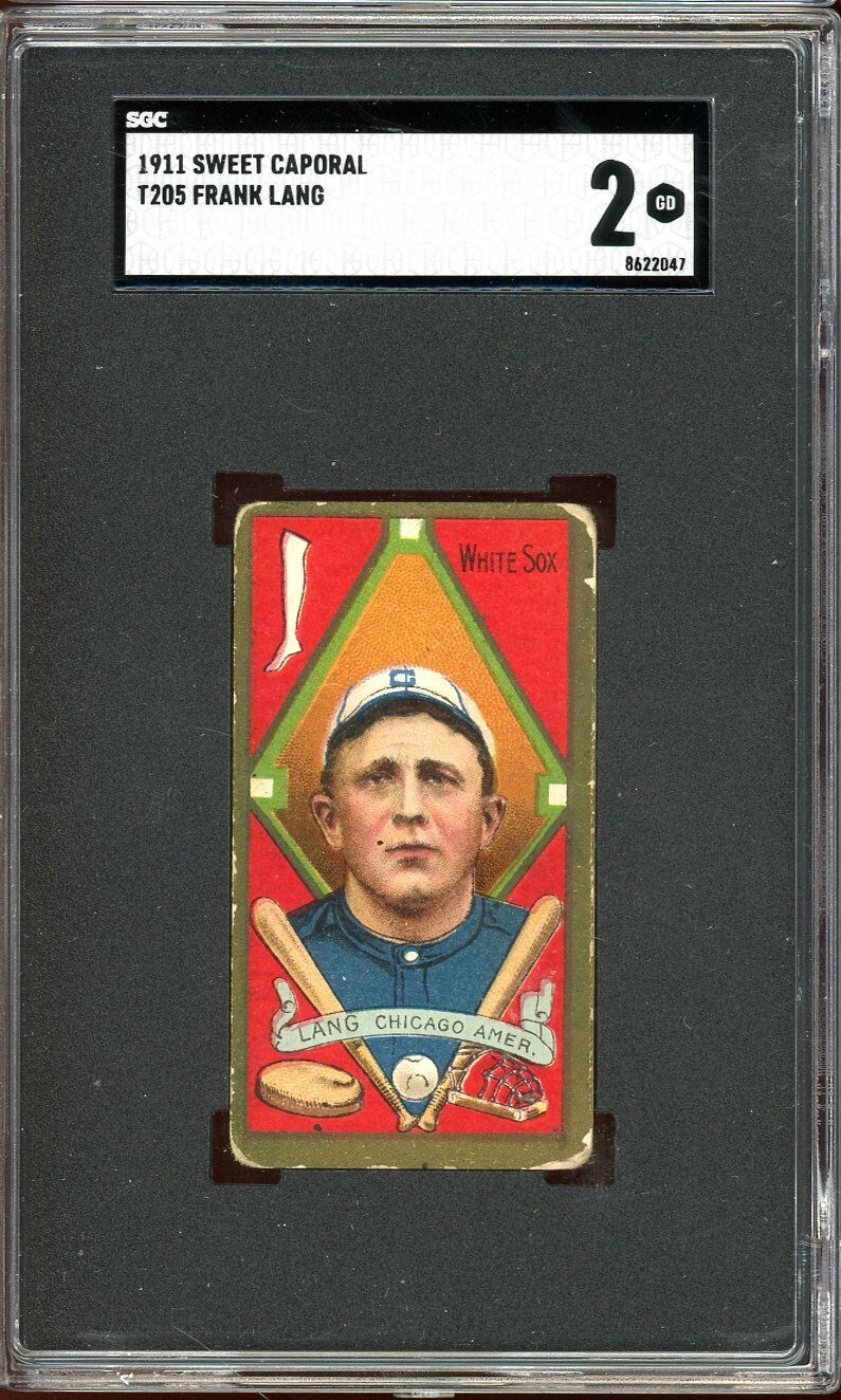 1911 T205 Sweet Caporal Baseball Frank Lang Lange SGC 2