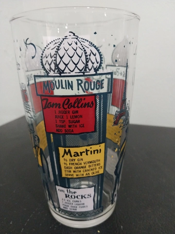 Coctelera vintage temática París con recetas azul rojo amarillo blanco UC Foto 3 de 4